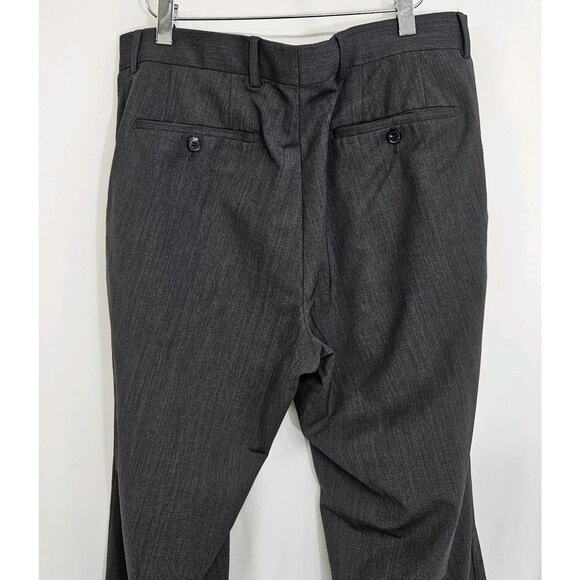 Boss Hugo Boss James Brown Gray Wool Blend Flat Front Dress Pants Size 33x29 - Picture 5 of 10